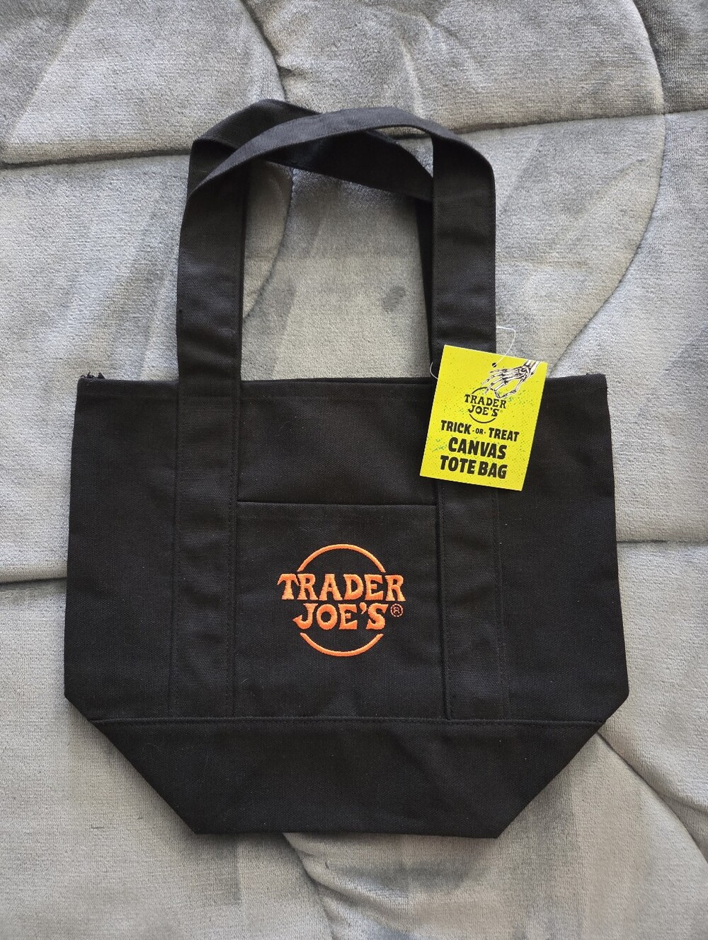 New 2025 Black Trader Joe's Trick-or-Treat Canvas Tote Bag